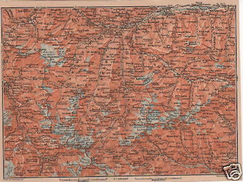Cartografia Antica Della Valle d'Aosta Vallardi TCI Primo '900