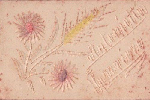 Cartolina Antica Intagliata A Mano Antonietta Sparviero, Epoca Liberty
