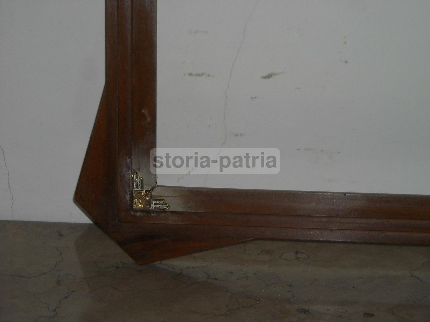 Cornice Antica Liberty In Noce Massello, Inizio '900, Cm 69x45