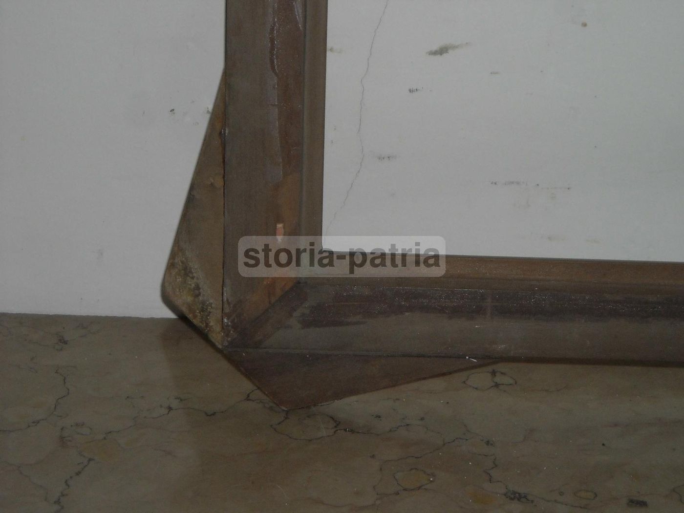 Cornice Antica Liberty In Noce Massello, Inizio '900, Cm 69x45