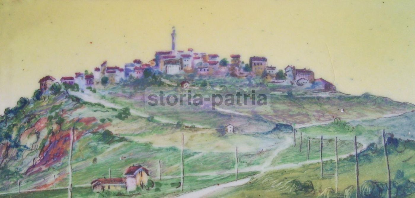 Veduta Ariano Irpino Su Ceramica Dipinta Ferrazzano Epoca Fascista