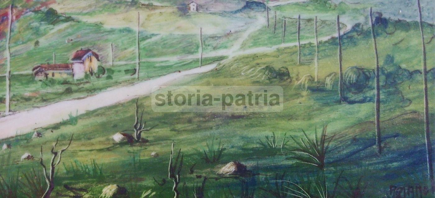Veduta Ariano Irpino Su Ceramica Dipinta Ferrazzano Epoca Fascista
