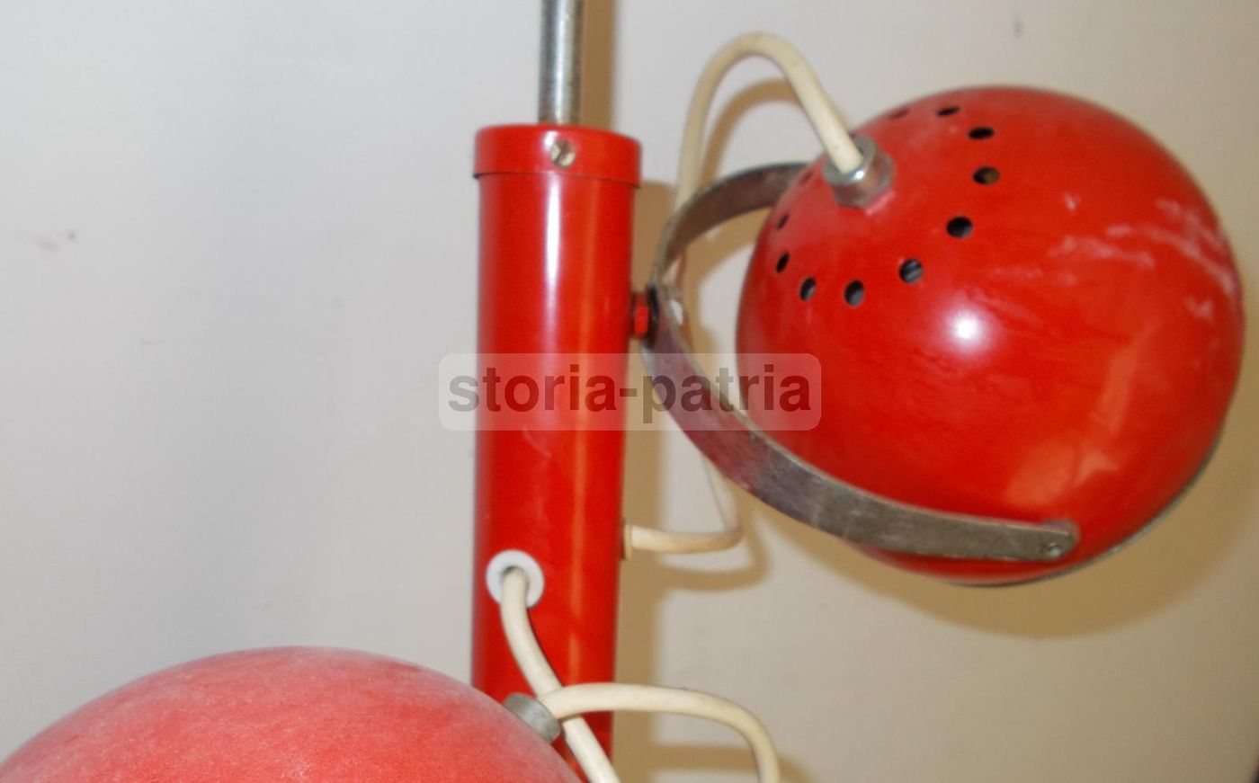Lampadario Vintage Modernariato Design Anni 50 70 A Tre Globi In Metallo