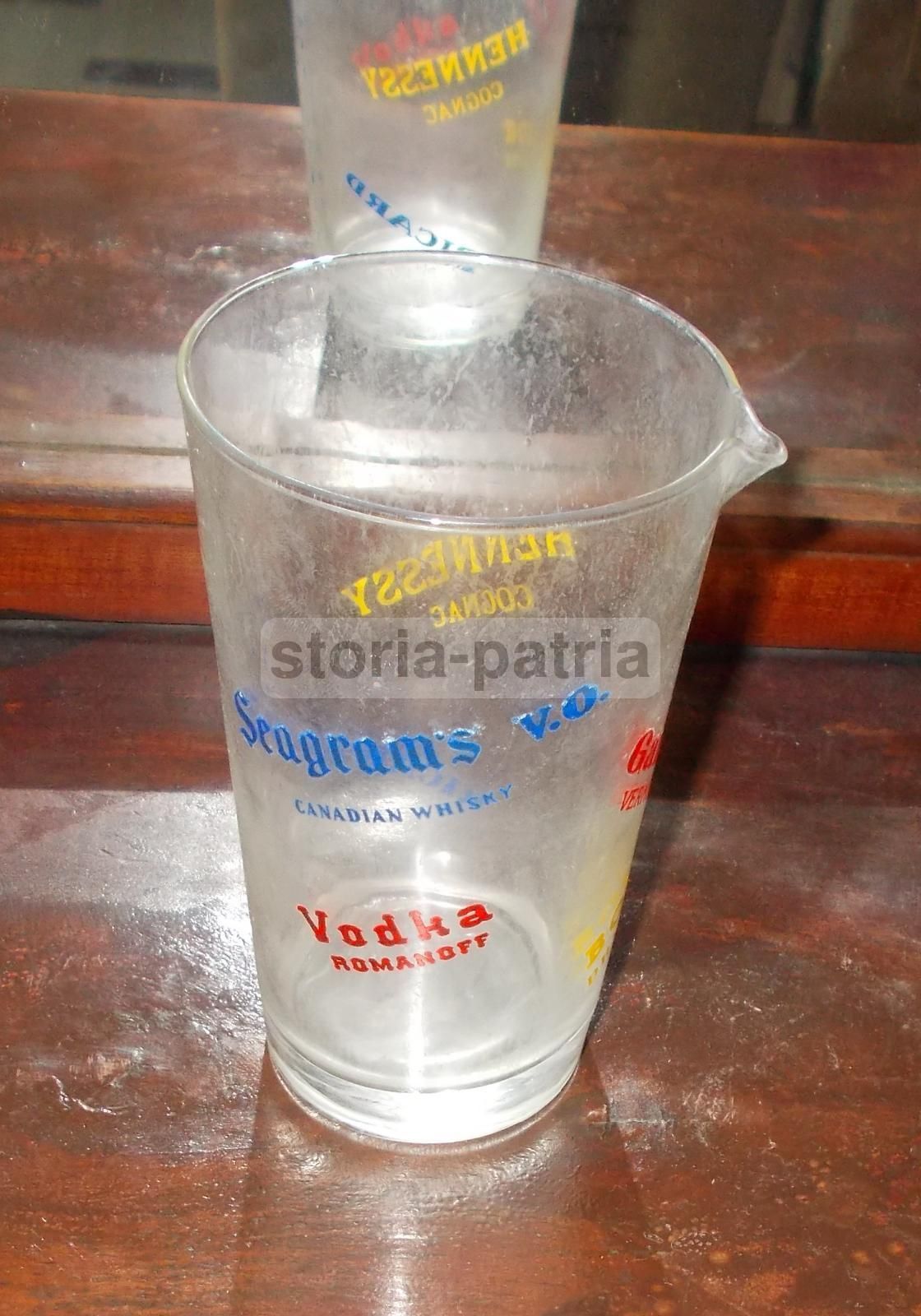Bicchiere Pubblicitario Vintage Liquori Seagram'S, Vodka, Gin, Anni '60