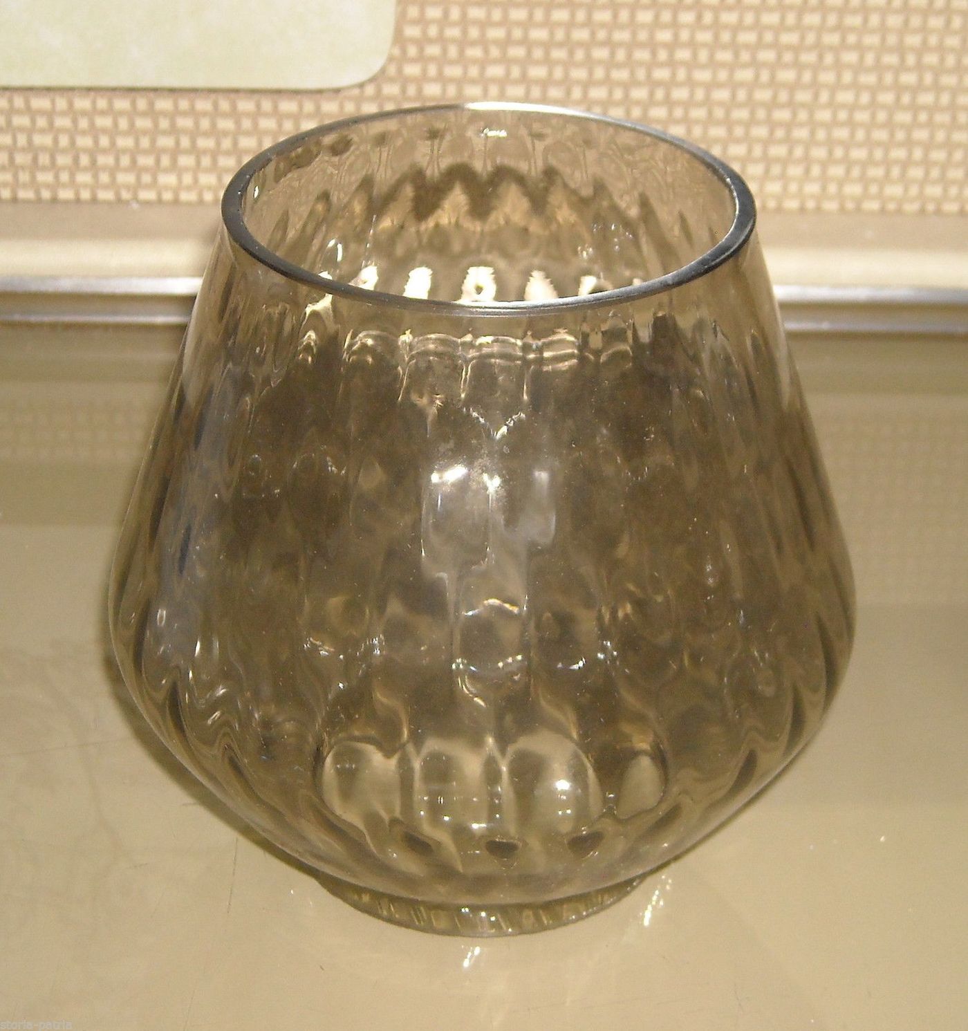 Coppa Per Lampada In Vetro Fumé, Design Italiano, 1940 1960