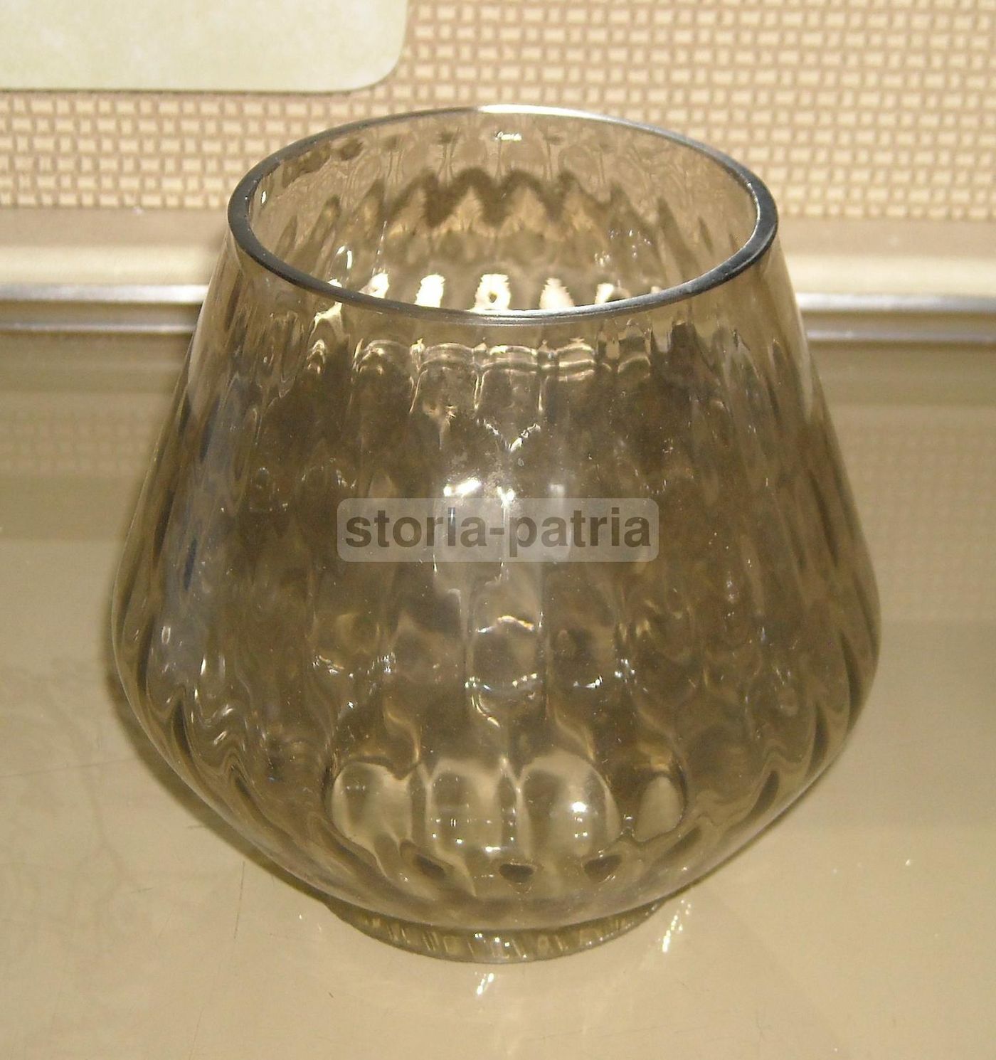 Coppa Per Lampada In Vetro Fumé, Design Italiano, 1940 1960