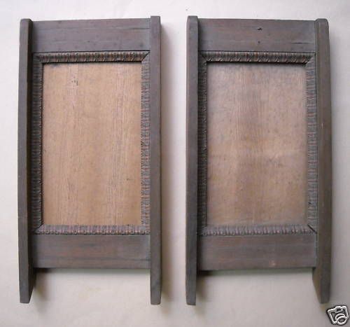 Coppia Di Cornici Antiche Liberty In Legno Intarsiato E Intagliato, Primi '900
