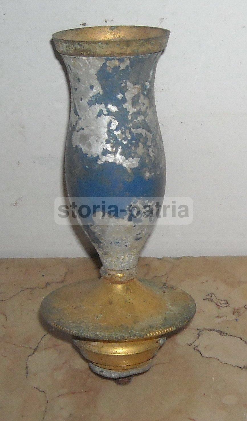 Portalampada Vintage Laccato Blu E Dorato Anni '30 '50