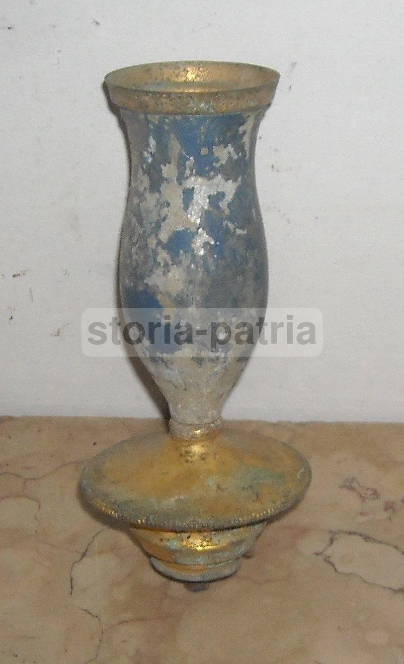 Portalampada Vintage Laccato Blu e Dorato Anni '30 '50