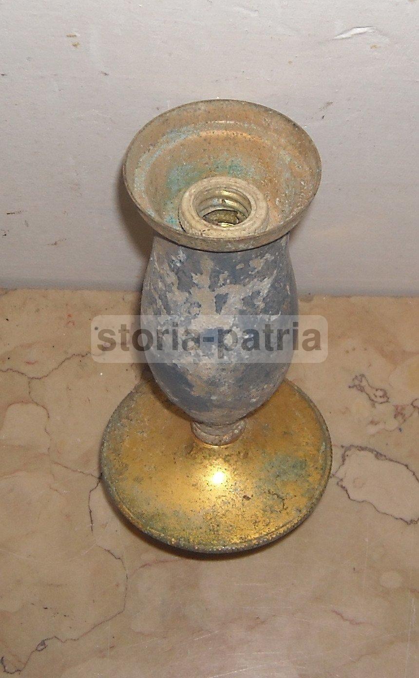 Portalampada Vintage Laccato Blu E Dorato Anni '30 '50