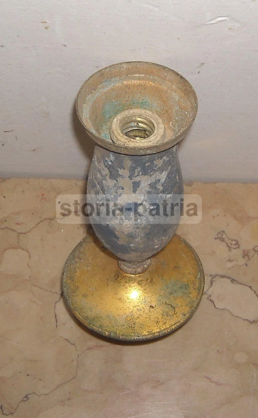 Portalampada Vintage Laccato Blu e Dorato Anni '30 '50