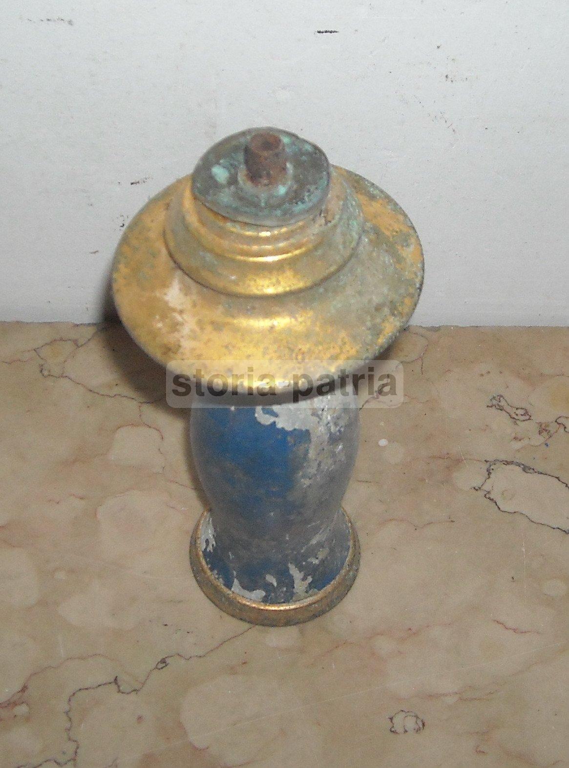 Portalampada Vintage Laccato Blu E Dorato Anni '30 '50