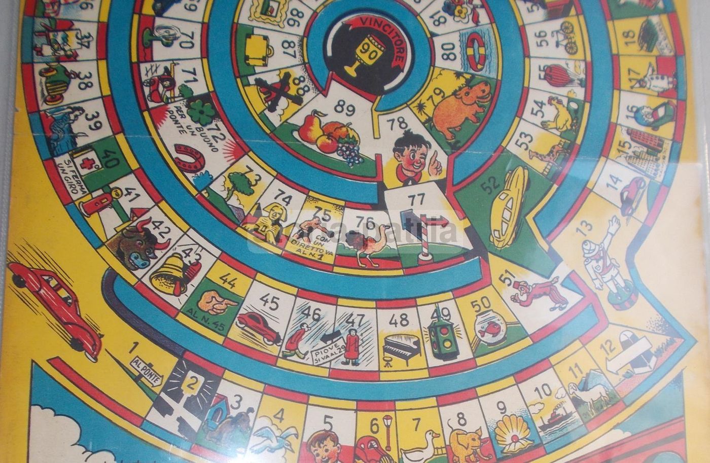 Gioco Del Ponte, Gioco Di Percorso Vintage In Cromolitografia