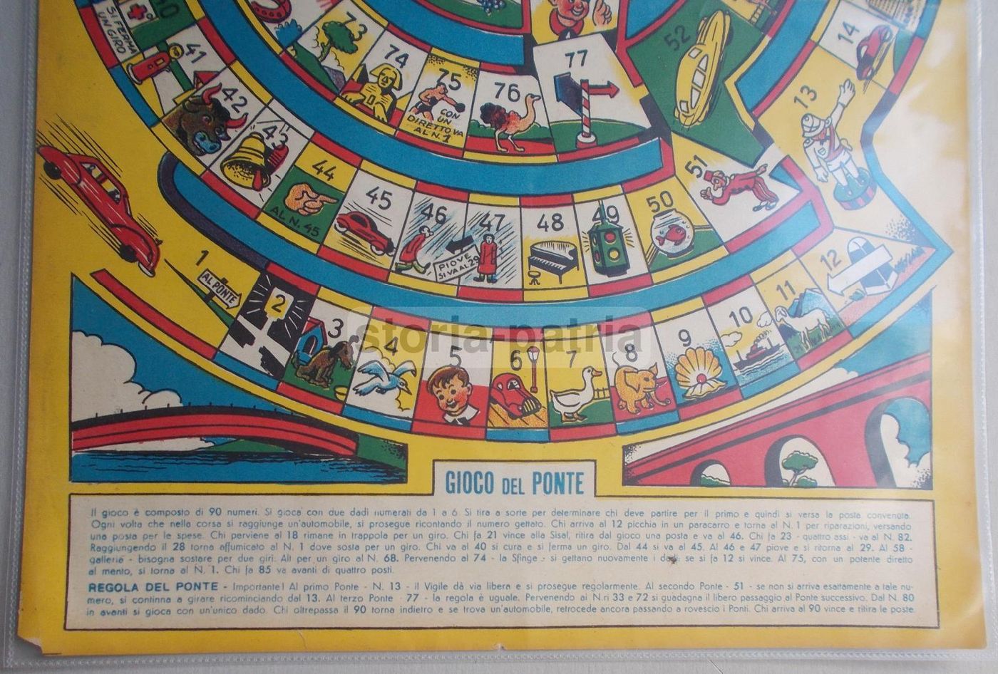 Gioco Del Ponte, Gioco Di Percorso Vintage In Cromolitografia