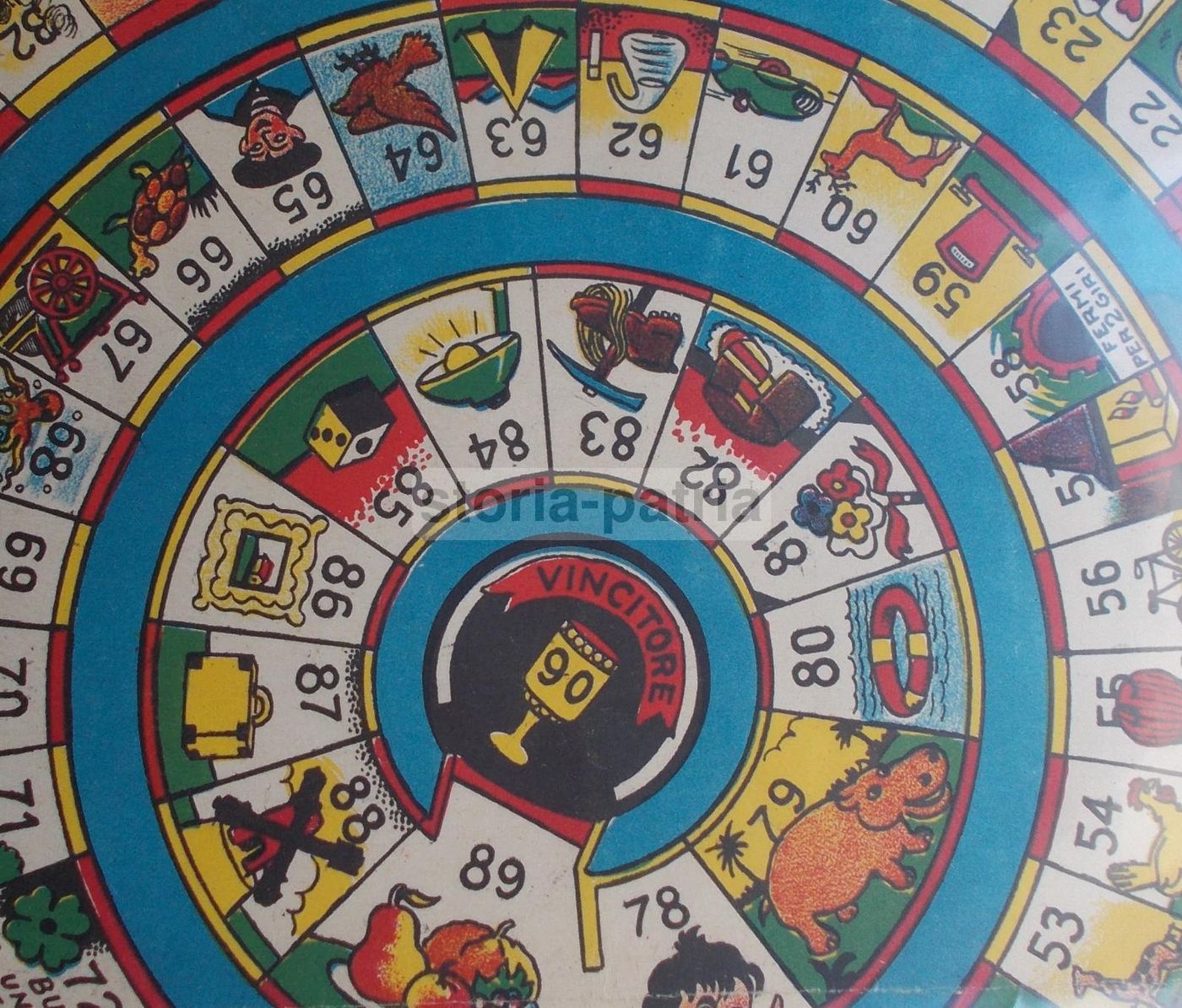 Gioco Del Ponte, Gioco Di Percorso Vintage In Cromolitografia