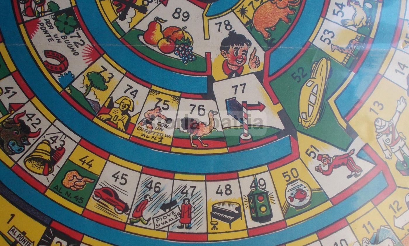 Gioco Del Ponte, Gioco Di Percorso Vintage In Cromolitografia