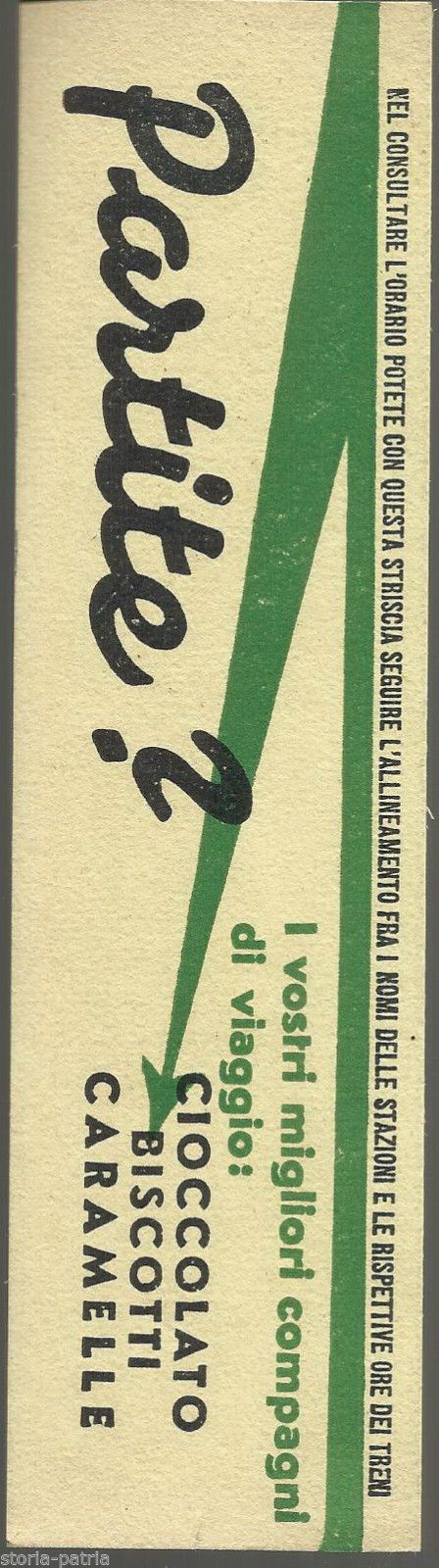 Segnalibro Pubblicitario Ferrovie E Dolciumi, Anni '40
