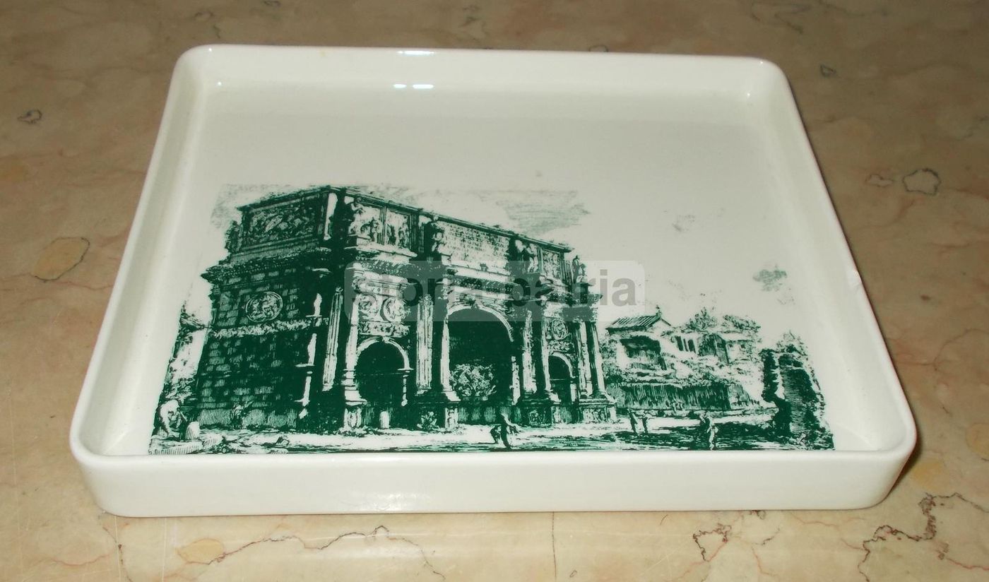 Vassoio In Ceramica Laveno, Arco Di Costantino, Roma, Anni '30, Verbanum