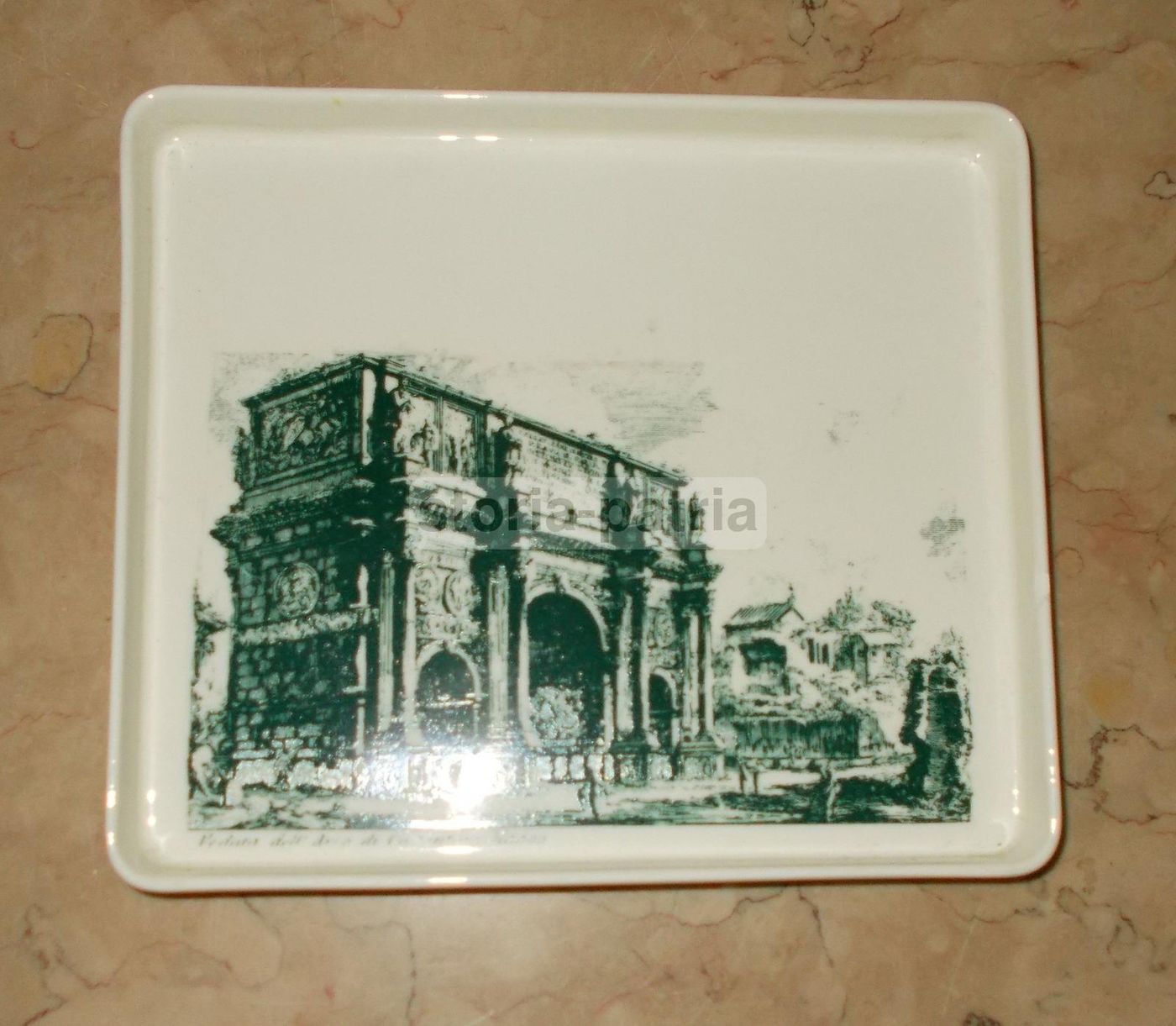 Vassoio In Ceramica Laveno, Arco Di Costantino, Roma, Anni '30, Verbanum
