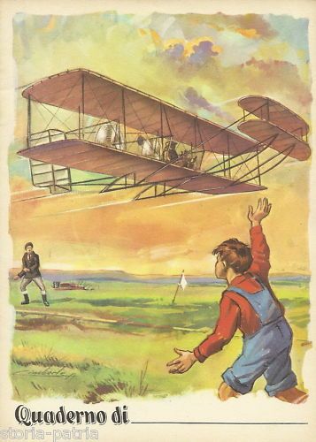 Quaderno Scolastico d'Epoca: Fratelli Wright, Aeroplano