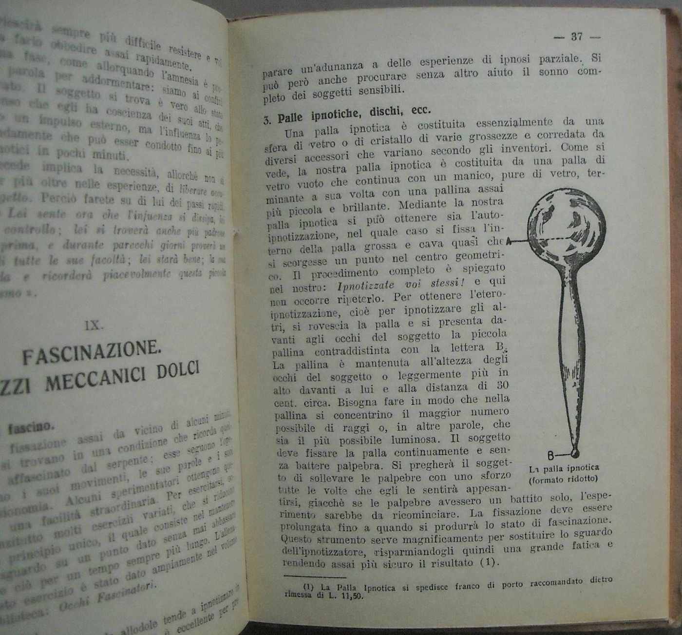 L'Ipnotismo Pratico. Istituto Hermes Milano. Anni '30. Ipnosi.