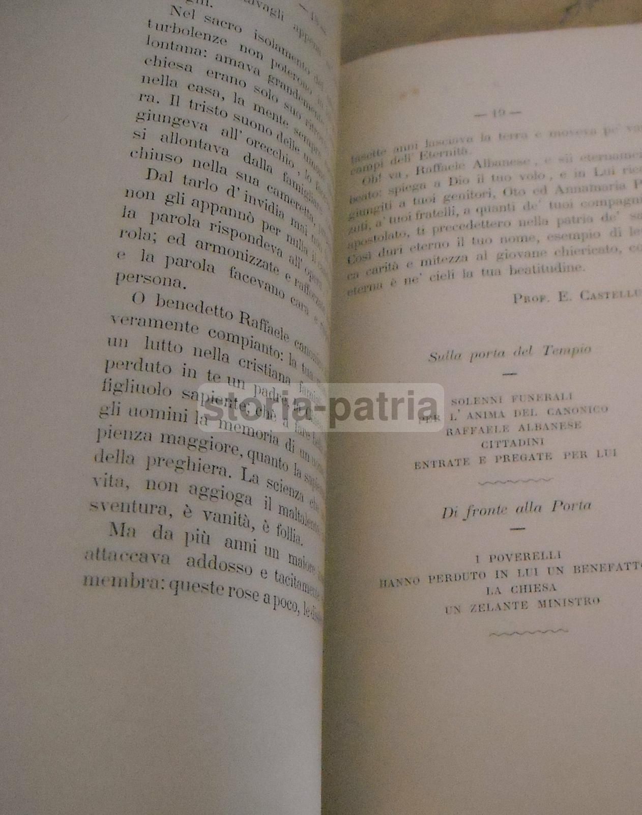 Necrologio Del Canonico Albanese, Ariano Irpino, 1880   Edizione Antica
