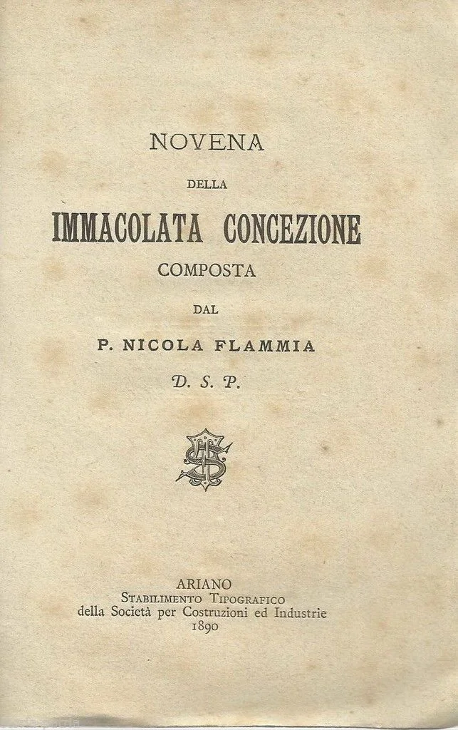 Novena della Immacolata Concezione, Nicola Flammia, Ariano, 1890