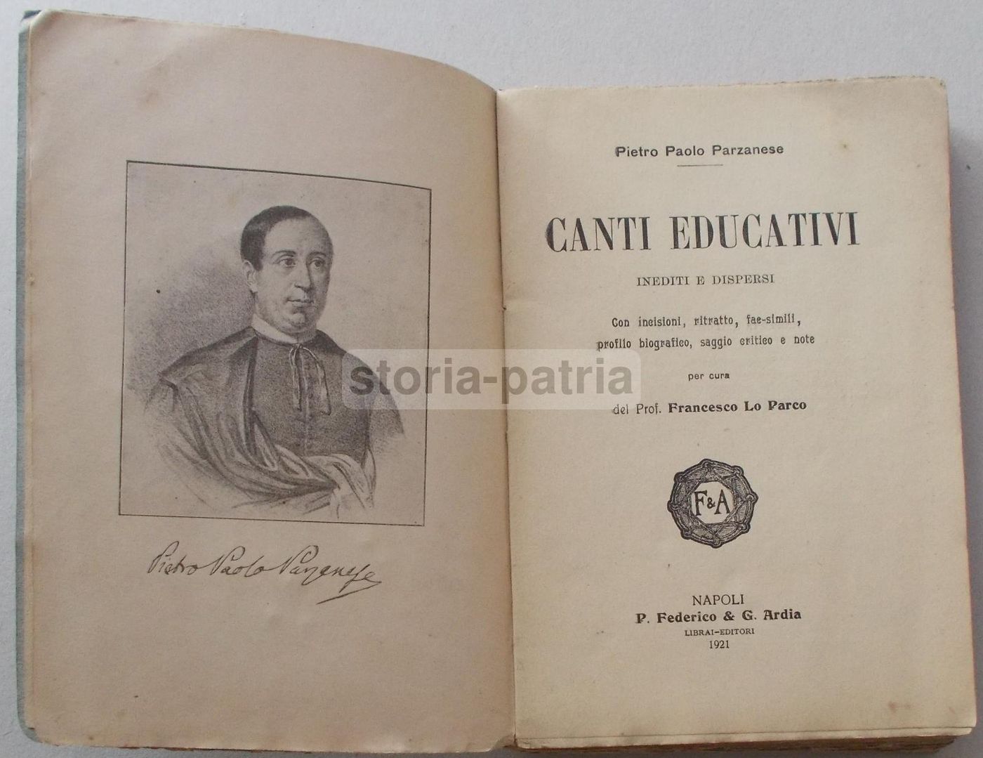Canti Educativi Di P. P. Parzanese (1921)   Ariano Irpino E Irpinia
