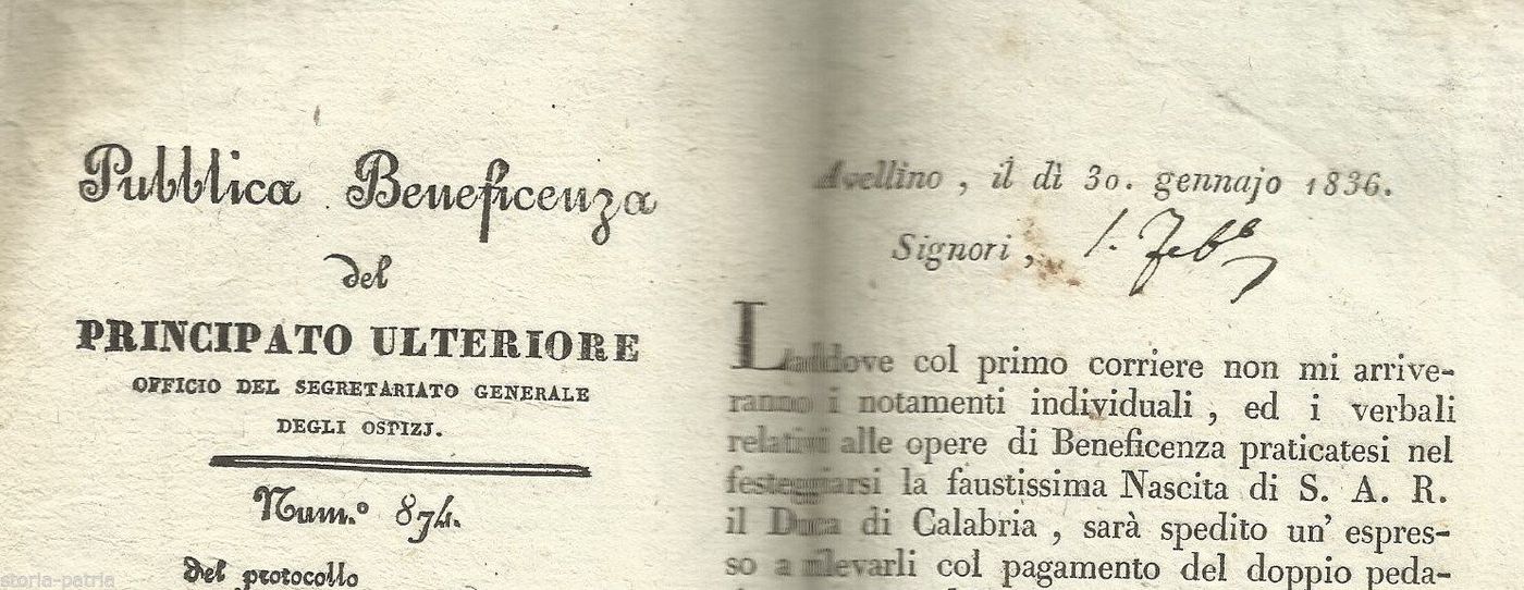 Foglio Volante 1836 Nascita Duca Di Calabria Avellino Gualtieri