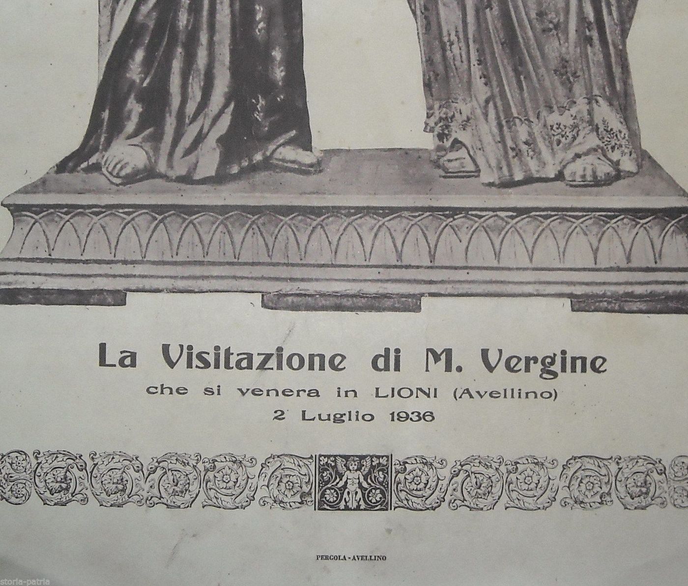 Stampa Visitazione Madonna Lioni Avellino 1936 Edizione Pergola