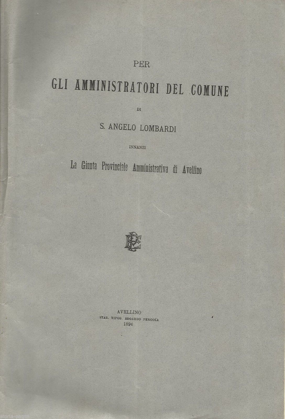 Documento Giunta Provinciale Avellino Sant'Angelo Lombardi 1894