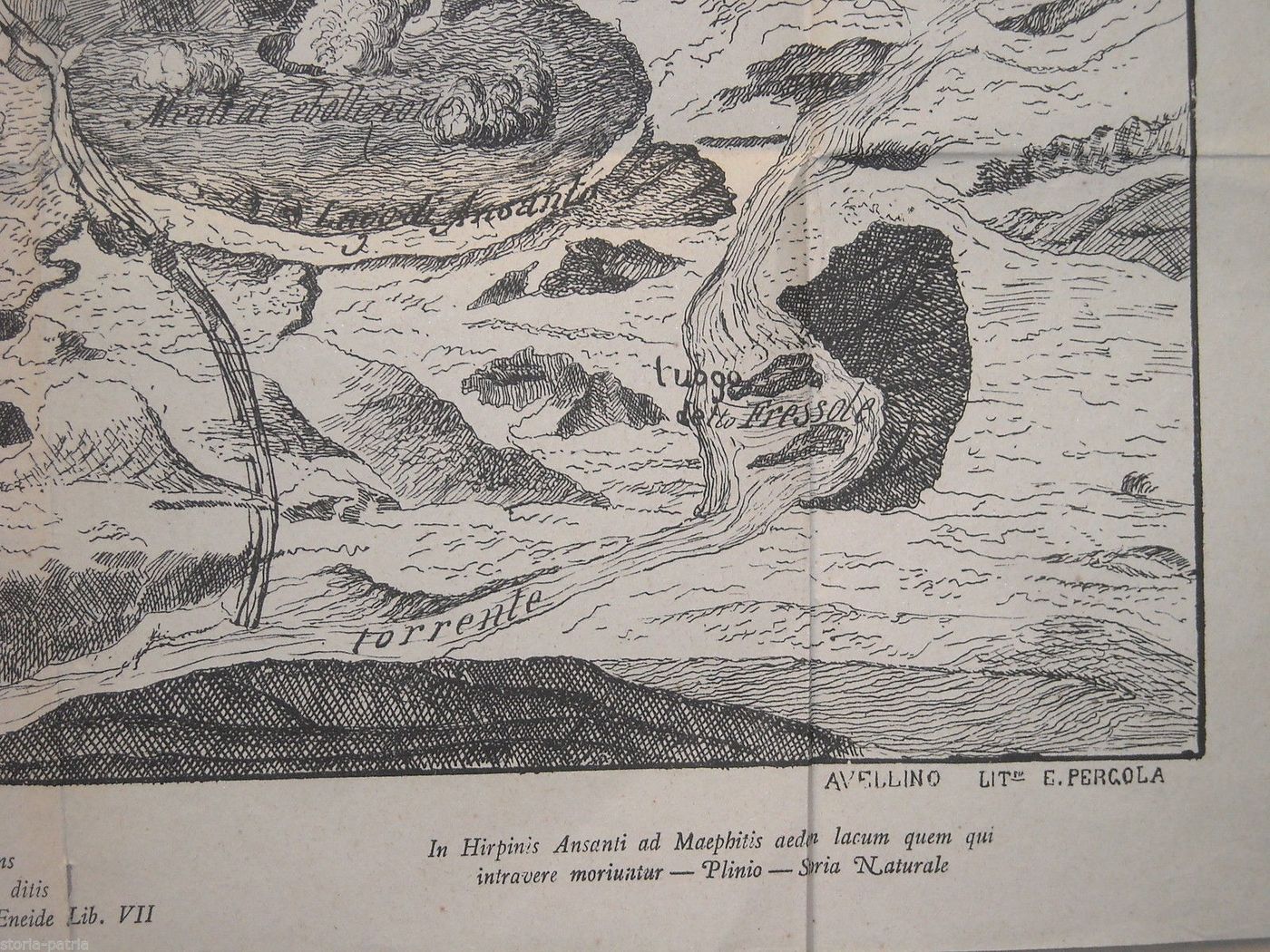 Carta Topografica Della Valle Di Ansante, Irpinia