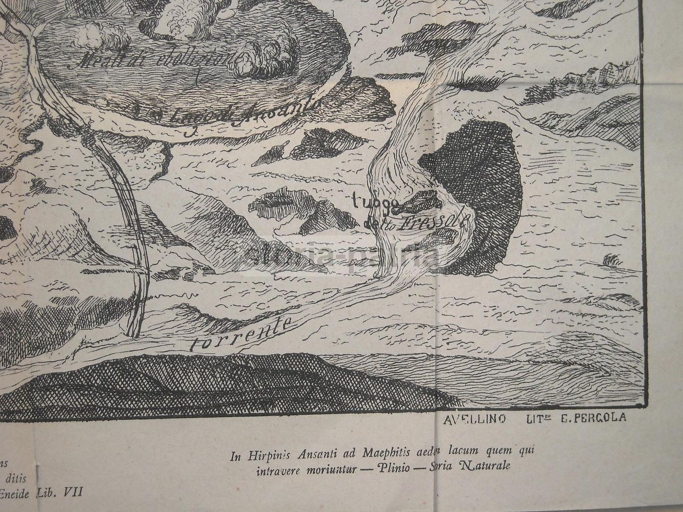 Carta Topografica Della Valle Di Ansante, Irpinia