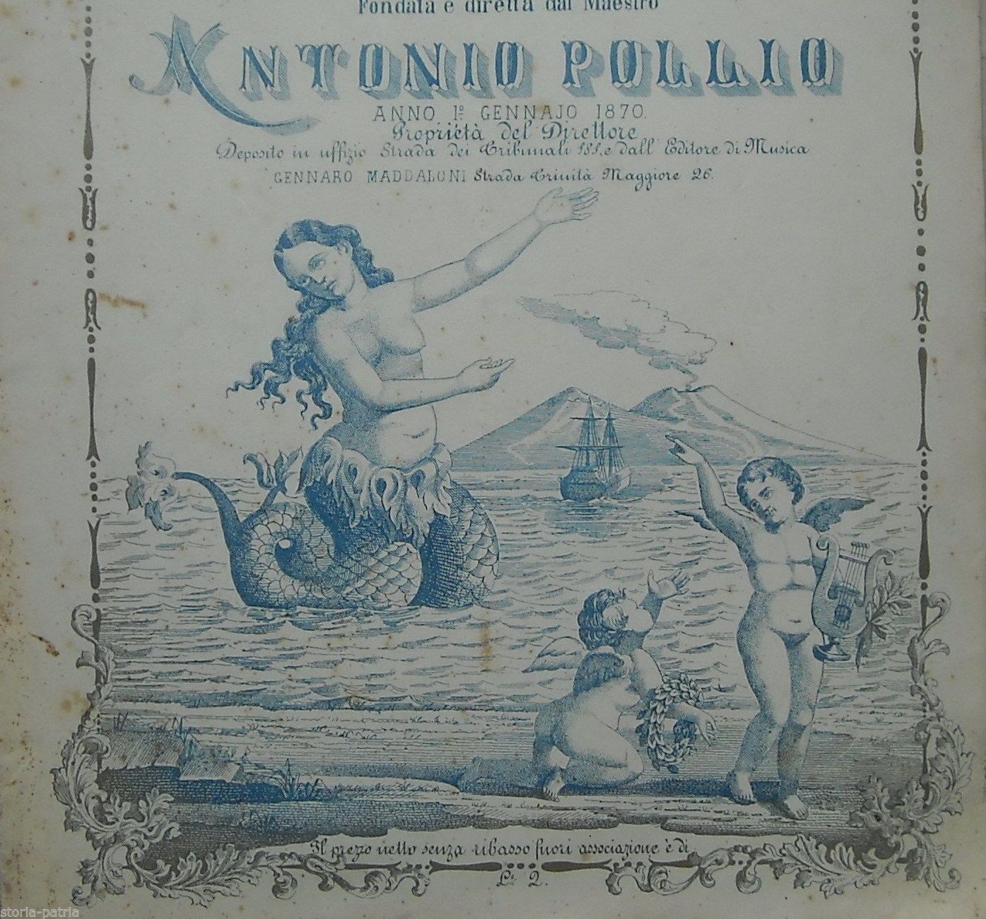Spartito Antico Il Pescatore Mancini Parzanese Napoli 1870
