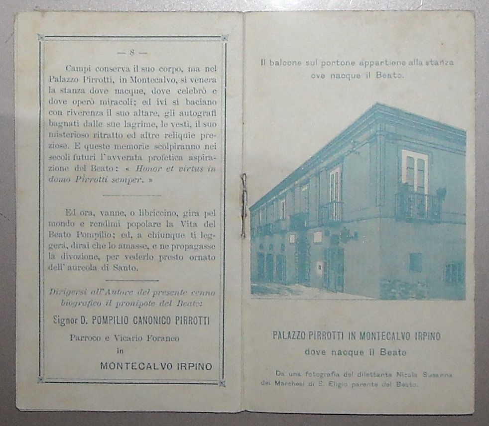 Santino Beato Pompilio Maria Pirrotti 1896 Montecalvo Irpino