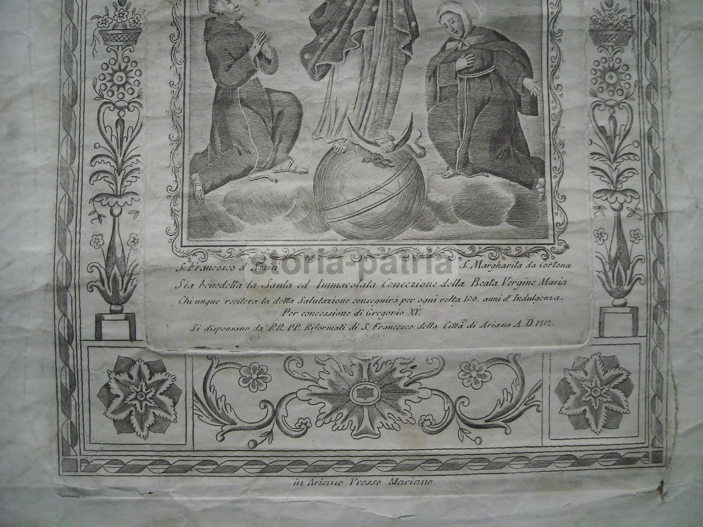 Immacolata Con San Francesco E Santa Margherita, Ariano 1812