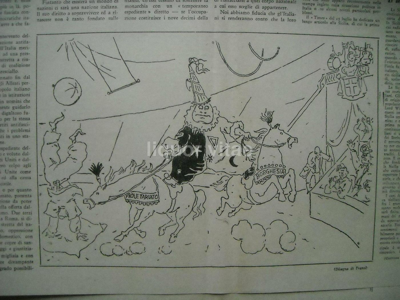 Cosmopolita, 1944: Settimanale Antifascista Con Vignette Satiriche