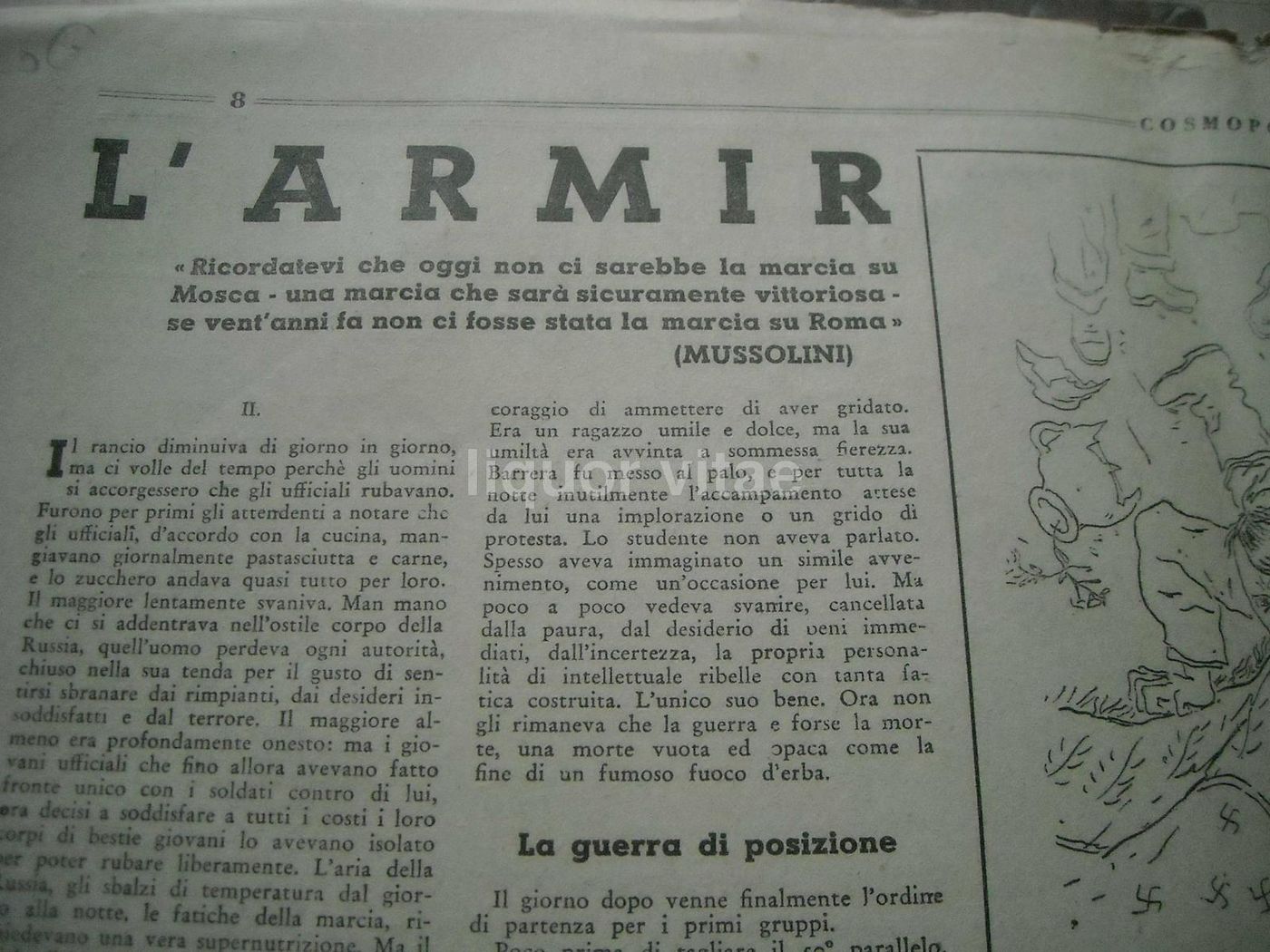 Cosmopolita, 1944: Settimanale Antifascista Con Vignette Satiriche