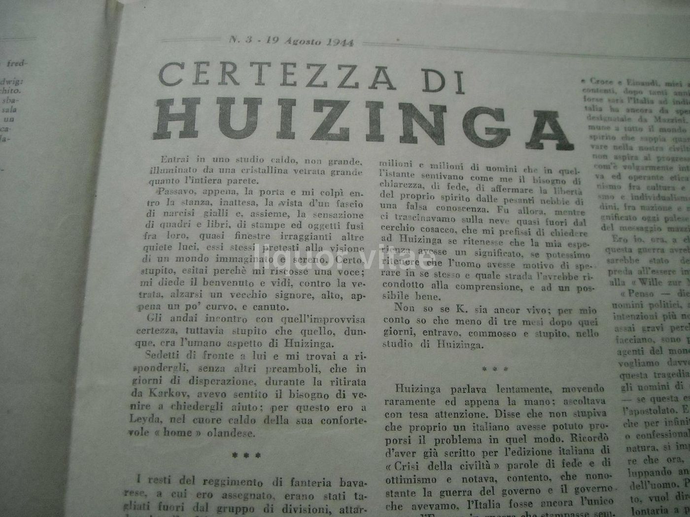 Cosmopolita, 1944: Settimanale Antifascista Con Vignette Satiriche