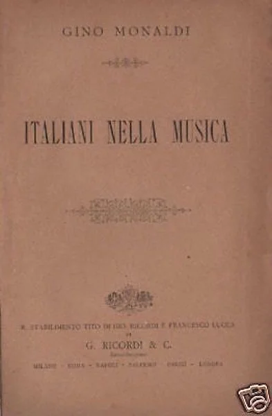 Italians in Music by Gino Monaldi, Ricordi 1890