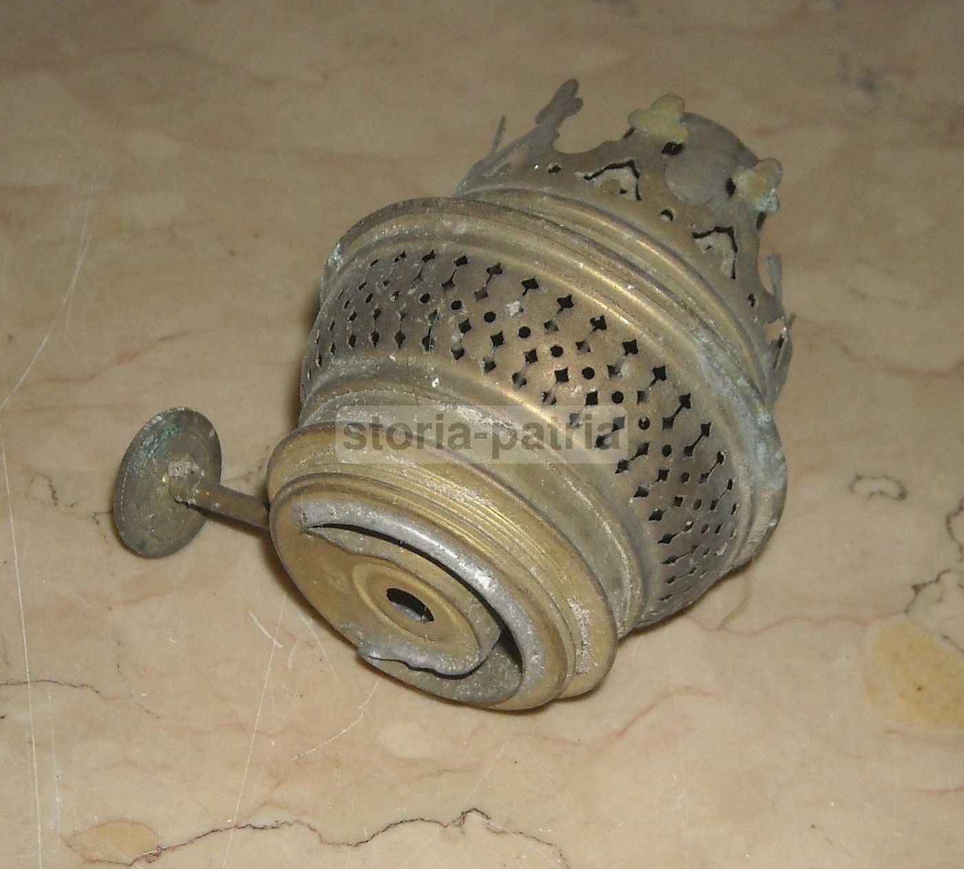 Bruciatore Kosmo Brenner Per Lampada A Petrolio Antica In Ottone
