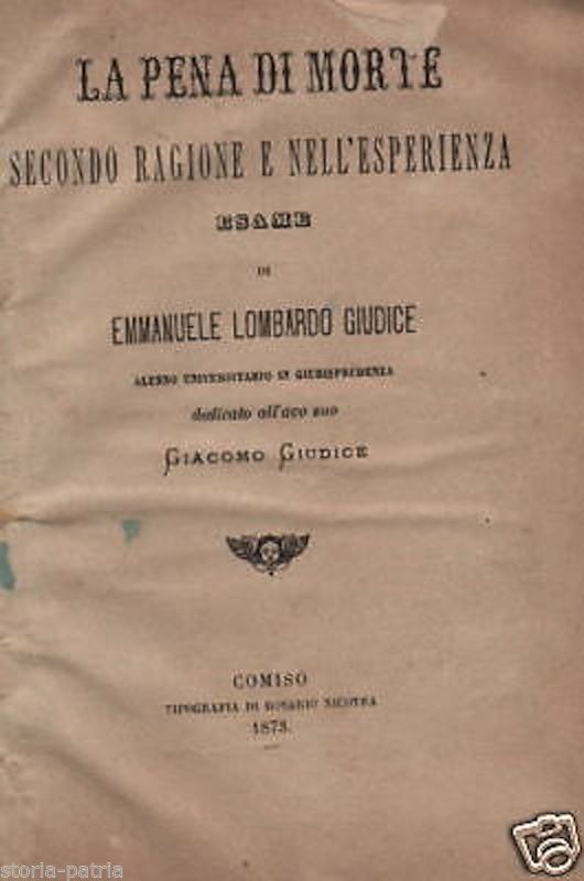 La Pena Di Morte Di Lombardo Giudice (Comiso, 1873)