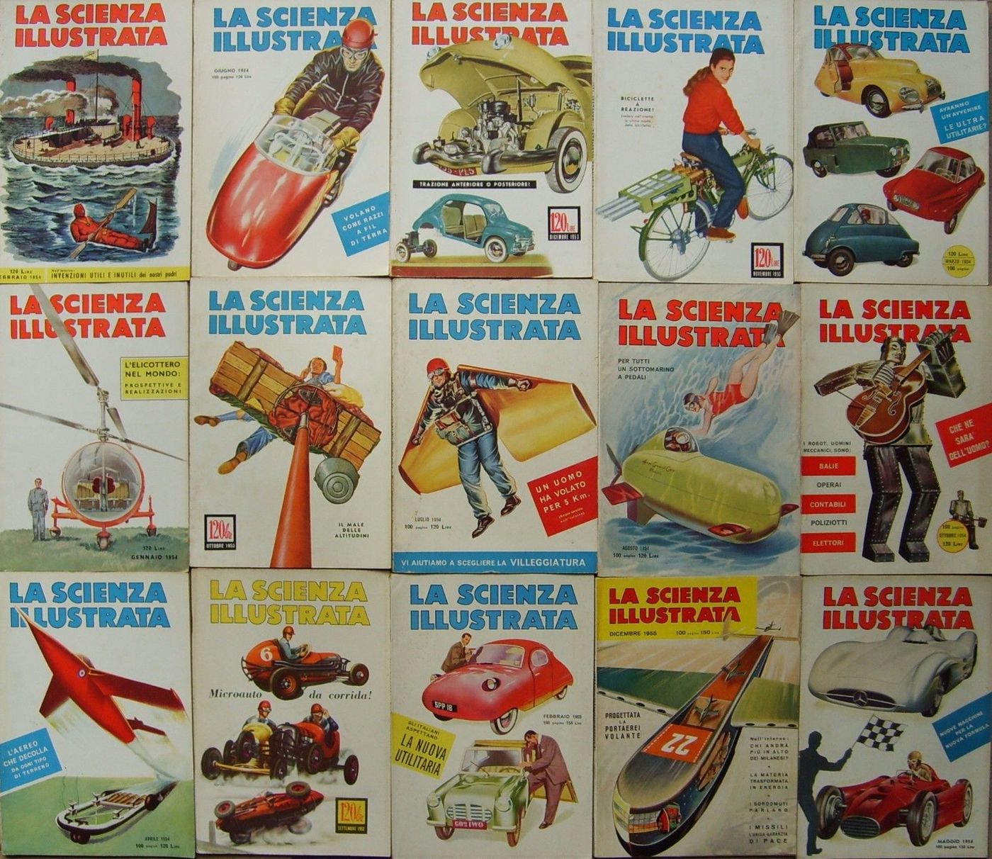 La Scienza Illustrata Rivista 1949 1955 Automobilismo Aeronautica