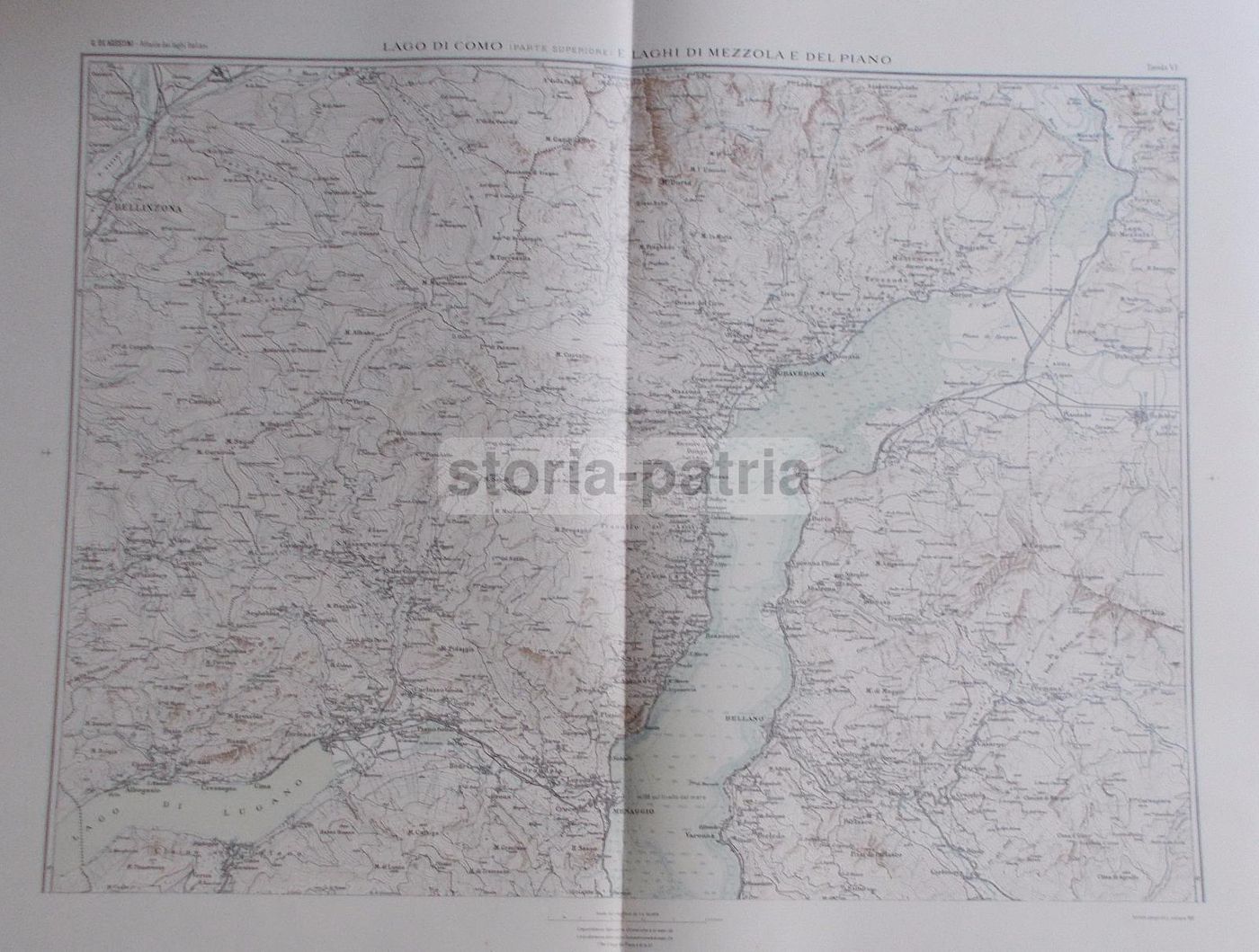 Mappa Storica Lago Di Como Superiore, Mezzola, Piano. Anni '20.