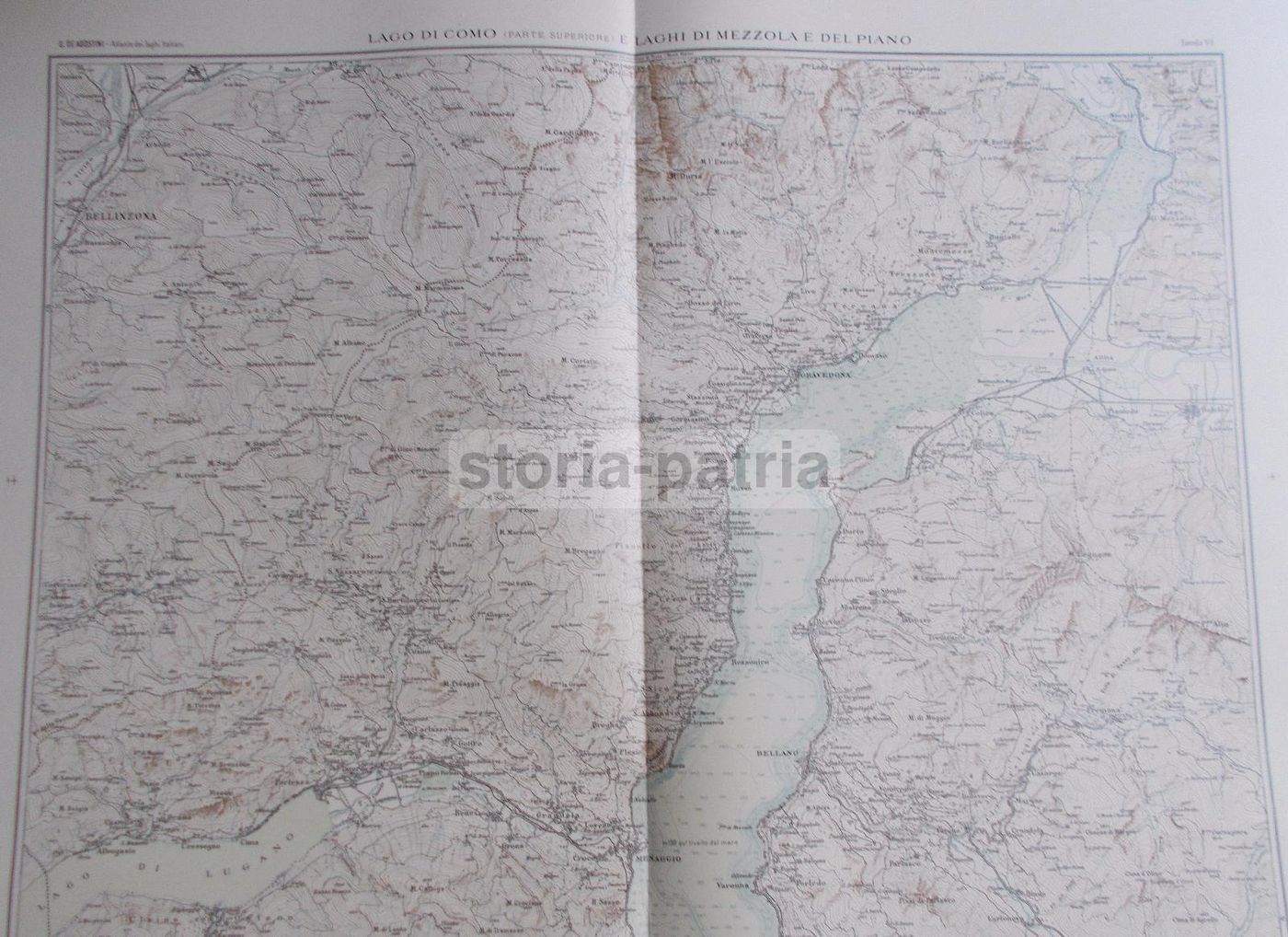 Mappa Storica Lago Di Como Superiore, Mezzola, Piano. Anni '20.
