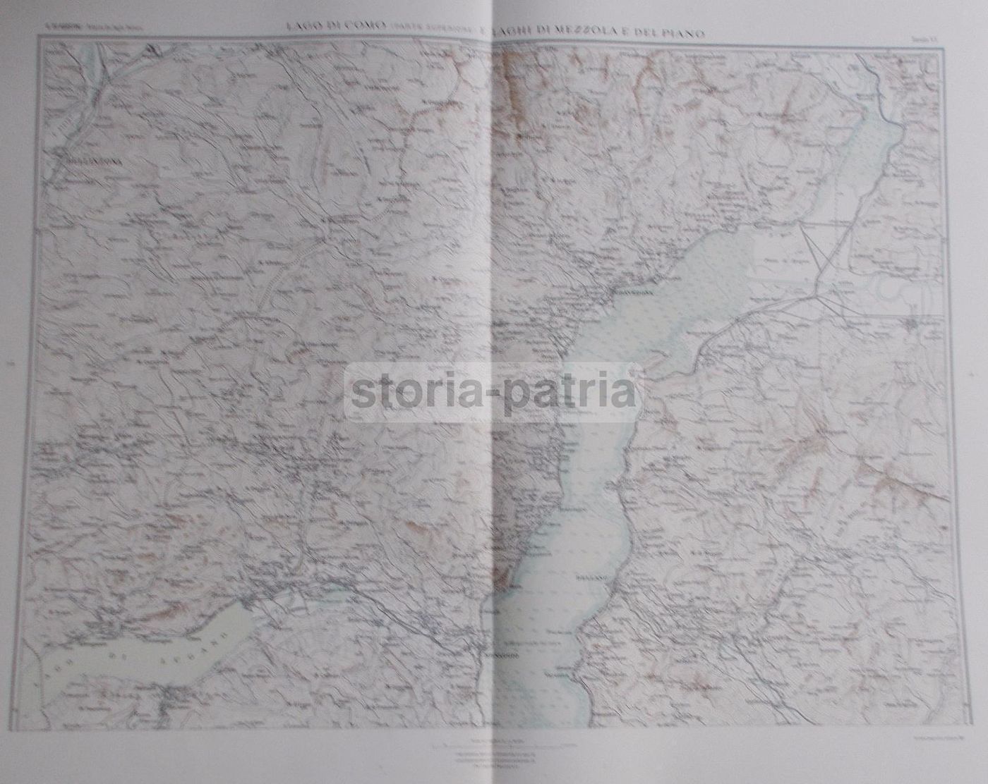 Mappa Storica Lago Di Como Superiore, Mezzola, Piano. Anni '20.