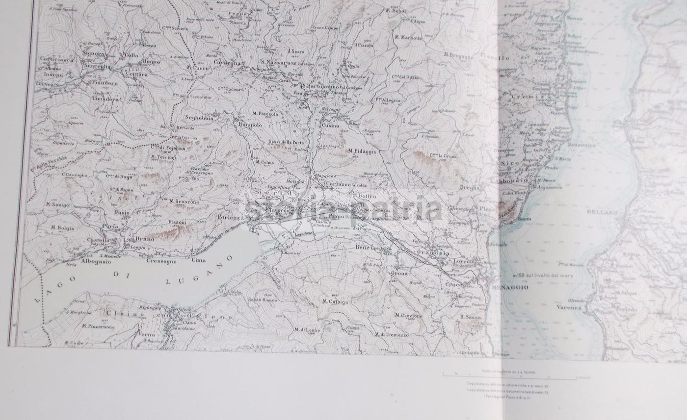 Mappa Storica Lago Di Como Superiore, Mezzola, Piano. Anni '20.