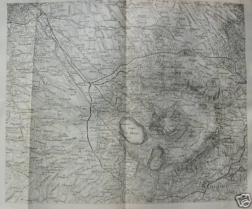 Mappa Topografica Lago Di Albano E Castelli Romani, Primo '900