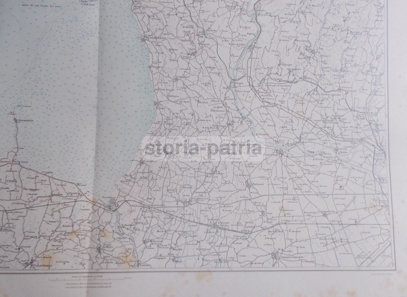Mappa Storica Lago Di Garda Inferiore IGM Anni '20 De Agostini