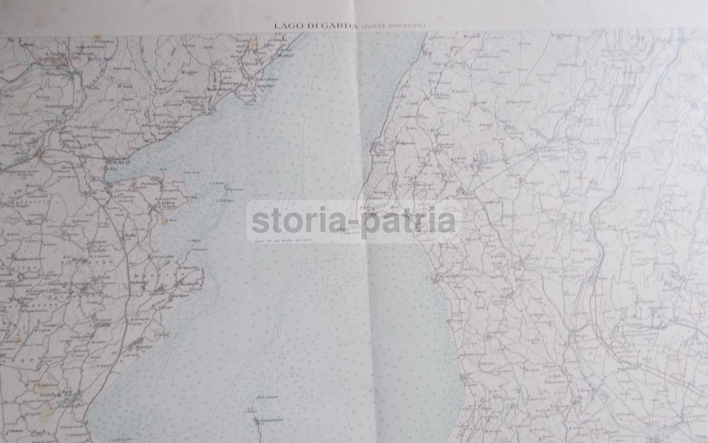 Mappa Storica Lago Di Garda Inferiore IGM Anni '20 De Agostini